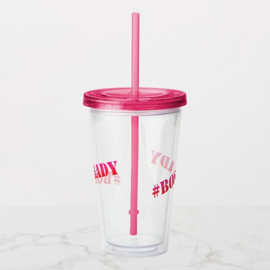 #Bosslady - Fun Girlpower Quote Acryltrinkbecher (Rechts)