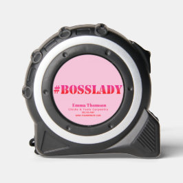 #BossLady - Fun Quote Pink & Red Ombre Maßband