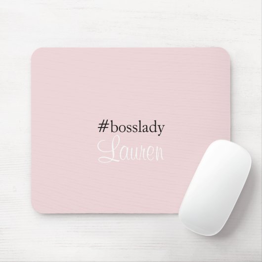 #Bosslady | Rosa | Kalligrafie | INDIVIDUELLE NAME Mousepad (Mit Mouse)