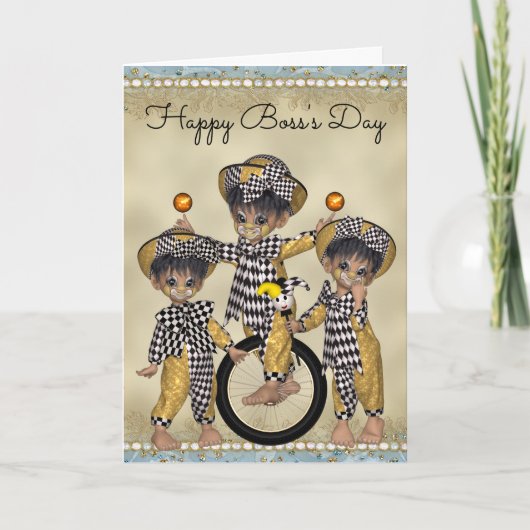 Boss's Day Card mit Clown-Mitarbeitern Karte (Vorderseite)