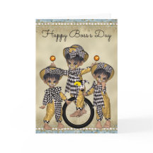 Boss's Day Card mit Clown-Mitarbeitern