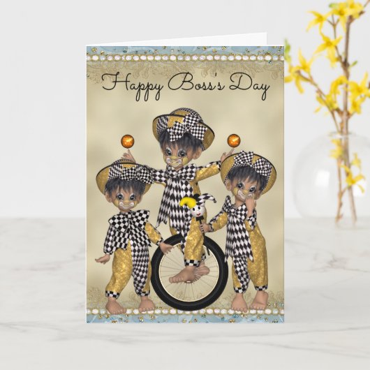 Boss's Day Card mit Clown-Mitarbeitern Karte (Gelbe Blume)