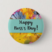 Boss's Day Danke Gerbera Daisies Button (Vorderseite)