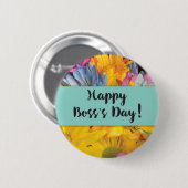 Boss's Day Danke Gerbera Daisies Button (Vorne & Hinten)