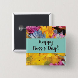 Boss's Day Danke Gerbera Daisies Button