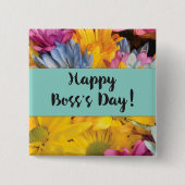 Boss's Day Danke Gerbera Daisies Button (Vorderseite)