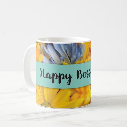 Boss's Day Danke Gerbera Daisies Kaffeetasse (Vorderseite Links)
