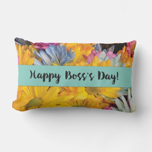 Boss's Day Danke Gerbera Daisies Lendenkissen (Vorderseite)