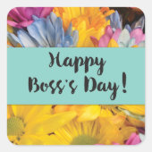 Boss's Day Danke Gerbera Daisies Quadratischer Aufkleber (Vorderseite)