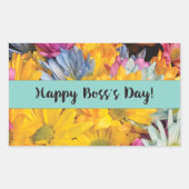 Boss's Day Danke Gerbera Daisies Rechteckiger Aufkleber (Vorderseite)