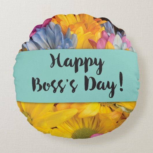 Boss's Day Danke Gerbera Daisies Rundes Kissen (Vorderseite)