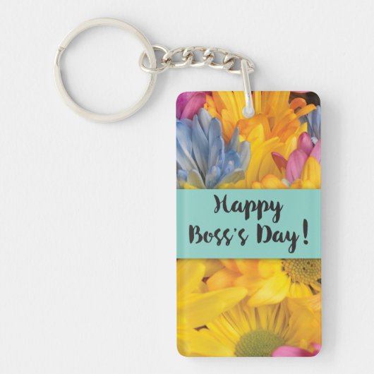 Boss's Day Danke Gerbera Daisies Schlüsselanhänger (Vorderseite)