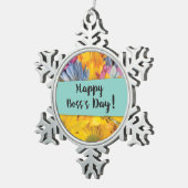 Boss's Day Danke Gerbera Daisies Schneeflocken Zinn-Ornament (Rechts)