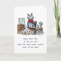 Boss's Day From Group to Woman Funny Female Cat