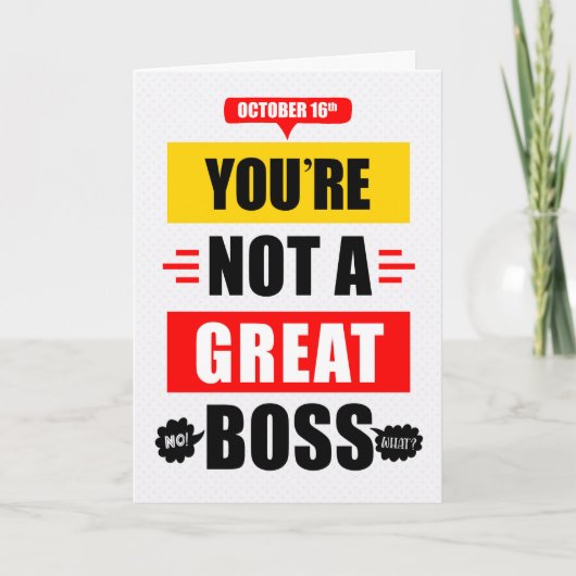 Boss's Day Funny nicht eine große Boss Typografie Karte (Vorderseite)