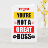 Boss's Day Funny nicht eine große Boss Typografie Karte (Gelbe Blume)
