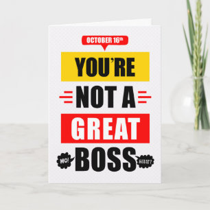 Boss's Day Funny nicht eine große Boss Typografie Karte
