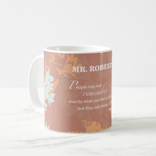 Boss's Day Wild Blume Silhouetten auf Brown Kaffeetasse (Vorderseite Links)