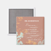 Boss's Day Wild Blume Silhouetten auf Brown Magnet (Vorderseite/Rückseite)