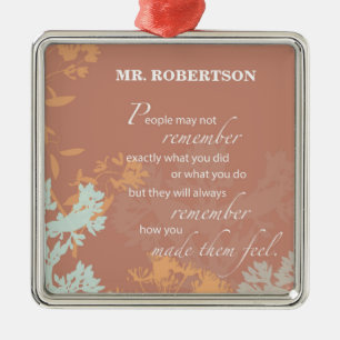 Boss's Day Wild Blume Silhouetten auf Brown Ornament Aus Metall