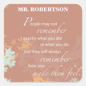 Boss's Day Wild Blume Silhouetten auf Brown Quadratischer Aufkleber (Vorderseite)