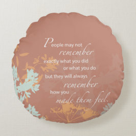 Boss's Day Wild Blume Silhouetten auf Brown Rundes Kissen