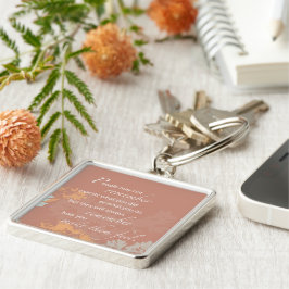 Boss's Day Wild Blume Silhouetten auf Brown Schlüsselanhänger