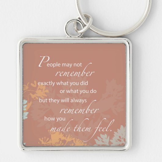 Boss's Day Wild Blume Silhouetten auf Brown Schlüsselanhänger (Vorne)