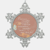 Boss's Day Wild Blume Silhouetten auf Brown Schneeflocken Zinn-Ornament (Vorderseite)