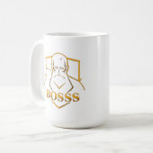 „BOSSS – Kraft und Autorität“ T-Shirt Kaffeetasse (Vorderseite Links)