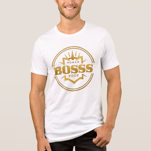 „BOSSS – Kraft und Autorität“ Tri-Blend Shirt (Vorderseite)