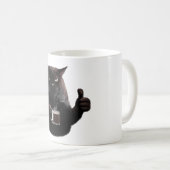 Bossy Black Cat Kaffee Thumbs Up Kaffeetasse (VorderseiteRechts)