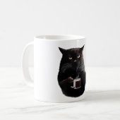 Bossy Black Cat Kaffee Thumbs Up Kaffeetasse (Vorderseite Links)