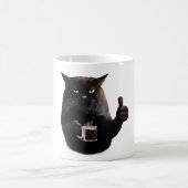 Bossy Black Cat Kaffee Thumbs Up Kaffeetasse (Mittel)