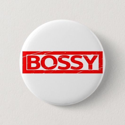 Bossy Briefmarke Button (Vorderseite)