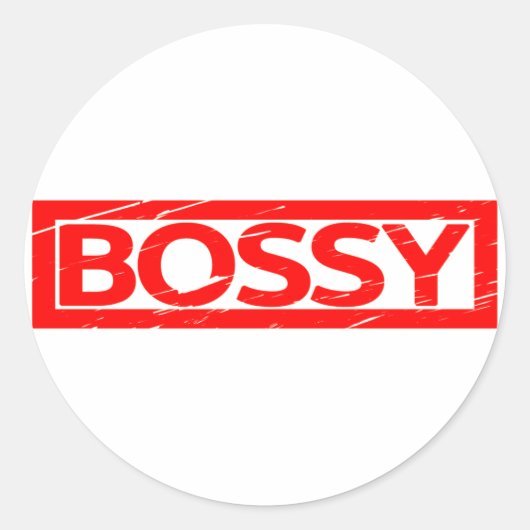 Bossy Briefmarke Runder Aufkleber (Vorderseite)