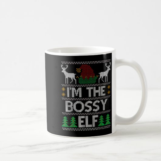 Bossy Elf Matching Family Group Christmas Party Pa Kaffeetasse (Rechts)