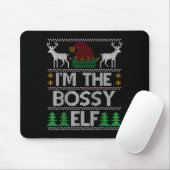 Bossy Elf Matching Family Group Christmas Party Pa Mousepad (Mit Mouse)