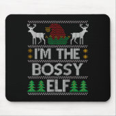Bossy Elf Matching Family Group Christmas Party Pa Mousepad (Vorne)