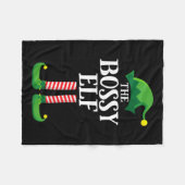 Bossy Elf Matching Family Group Weihnachts Party P Fleecedecke (Vorderseite (Horizontal))