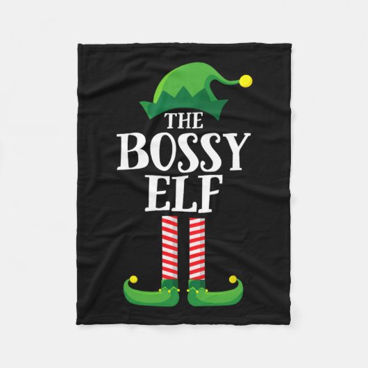 Bossy Elf Matching Family Group Weihnachts Party P Fleecedecke (Vorderseite)
