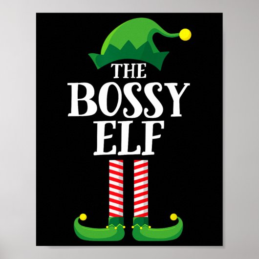 Bossy Elf Matching Family Group Weihnachts Party P Poster (Vorne)