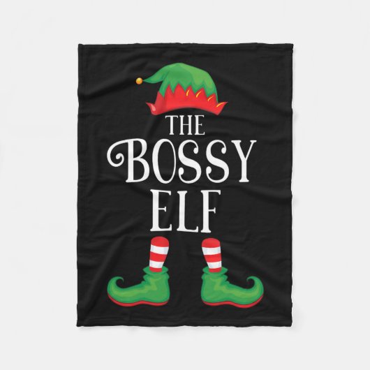 Bossy Elf Matching Group Xmas Familienfest Fleecedecke (Vorderseite)