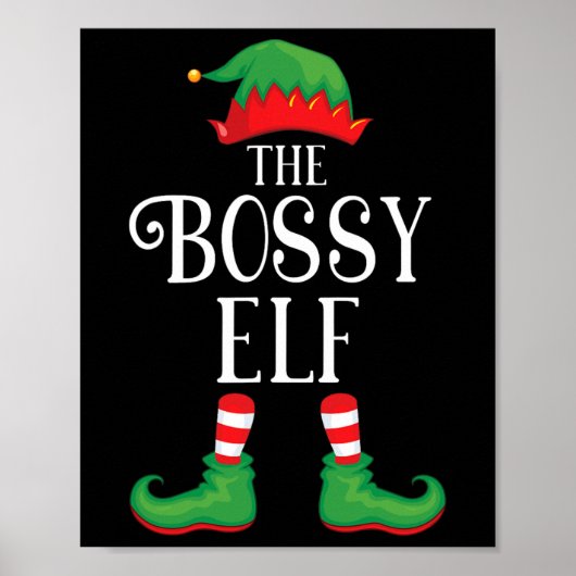 Bossy Elf Matching Group Xmas Familienfest Poster (Vorne)