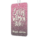 BOSSY FRAUEN RULE CUSTOM GLITZER TYPOGRAPHIE AUTOLUFTERFRISCHER (Links)