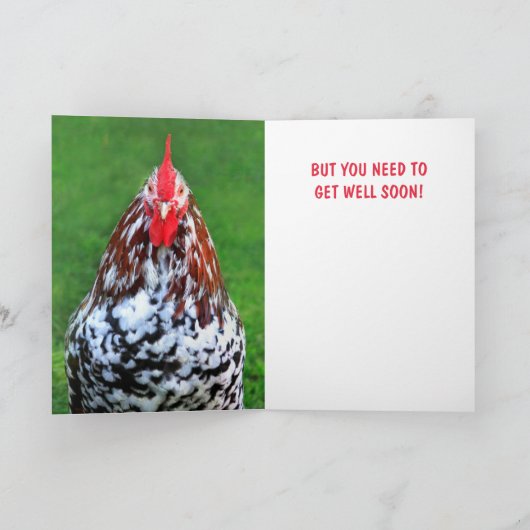 Bossy Funny Demand Rooster wird gut Karte (Innenseite)