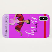 Bossy Gal Retro Magenta Case-Mate iPhone Hülle (Rückseite (Horizontal))