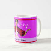 Bossy Gal Retro Magenta Kaffeetasse (VorderseiteRechts)