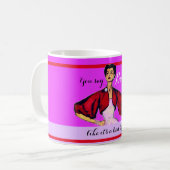 Bossy Gal Retro Magenta Kaffeetasse (Vorderseite Links)