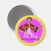 Bossy Gal Retro Magnet (Vorderseite/Rückseite)